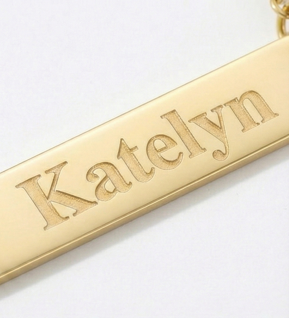 Personalized Horizontal Bar Necklace – Custom Name Jewelry