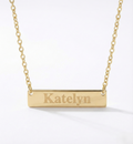Personalized Horizontal Bar Necklace – Custom Name Jewelry