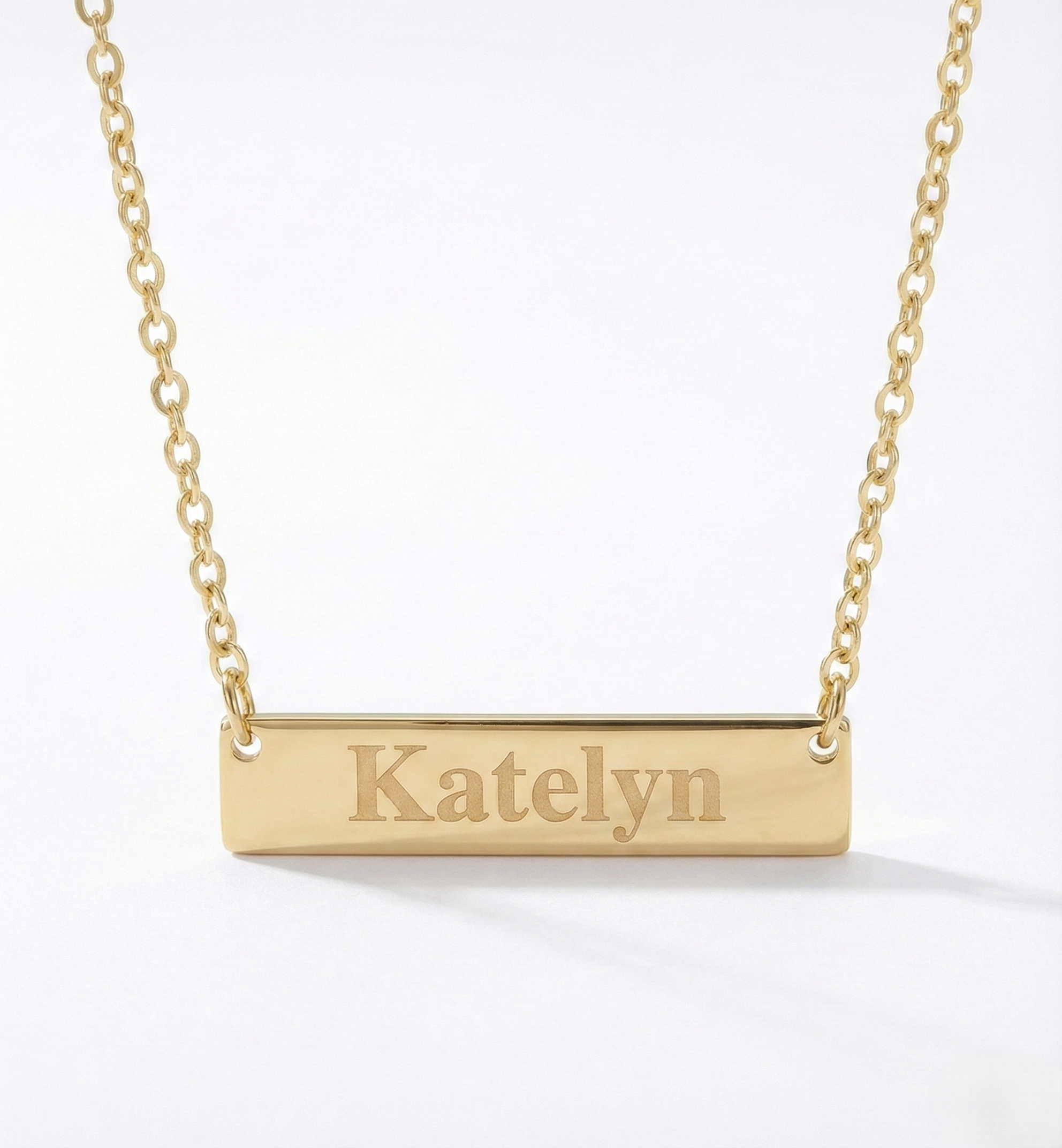 Personalized Horizontal Bar Necklace – Custom Name Jewelry