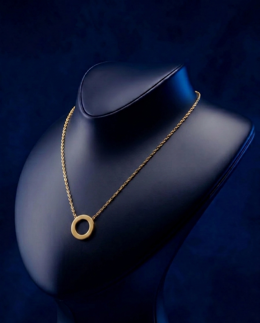 Open Circle Necklace – Minimalist Karma Eternity Pendant.