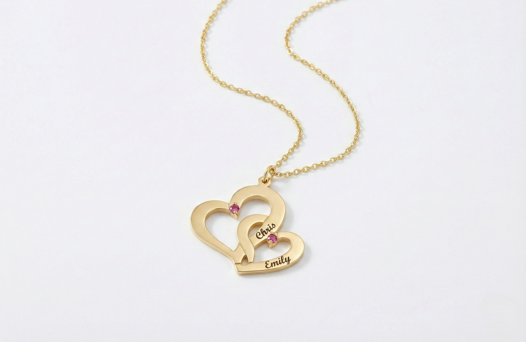 Personalized name necklace

Custom gold name necklace

Interlocking heart necklace

Personalized heart necklace

Custom name jewelry

Gold vermeil name necklace

Personalized jewelry gift

Custom engraved necklace

Couples name necklace

Two names necklace
Personalized interlocking heart necklace

Custom birthstone name necklace

Gold vermeil personalized necklace

Sterling silver gold vermeil necklace

Personalized necklace for couples

Custom heart name pendant

Luxury personalized jewelry
