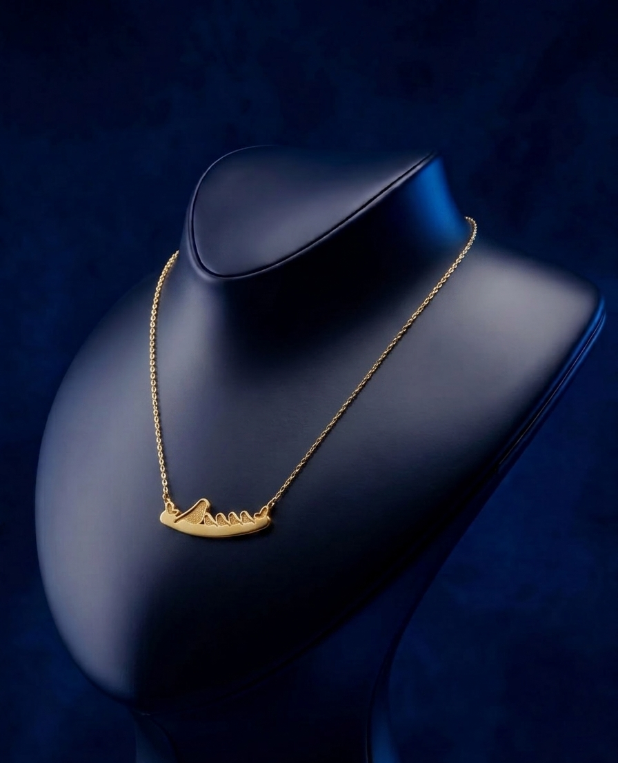 Bespoke bird family necklace – timeless keepsake of family love, yellow gold custom jewelry with high-polish finish and custom gold lettering by CustomGolds INC