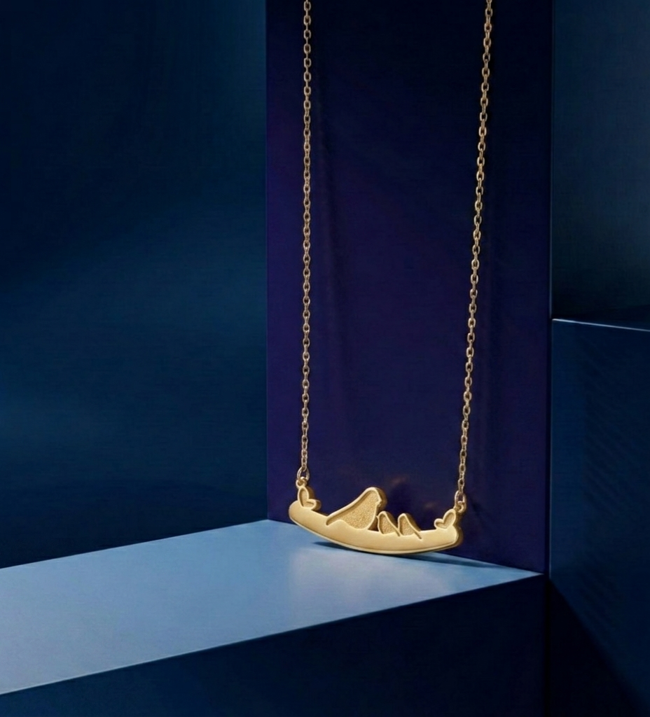 Minimalist Gold Bird Family Necklace