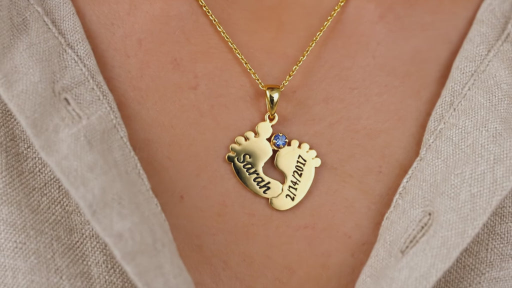 Personalized Baby Footprint Necklace – A Memory Forever